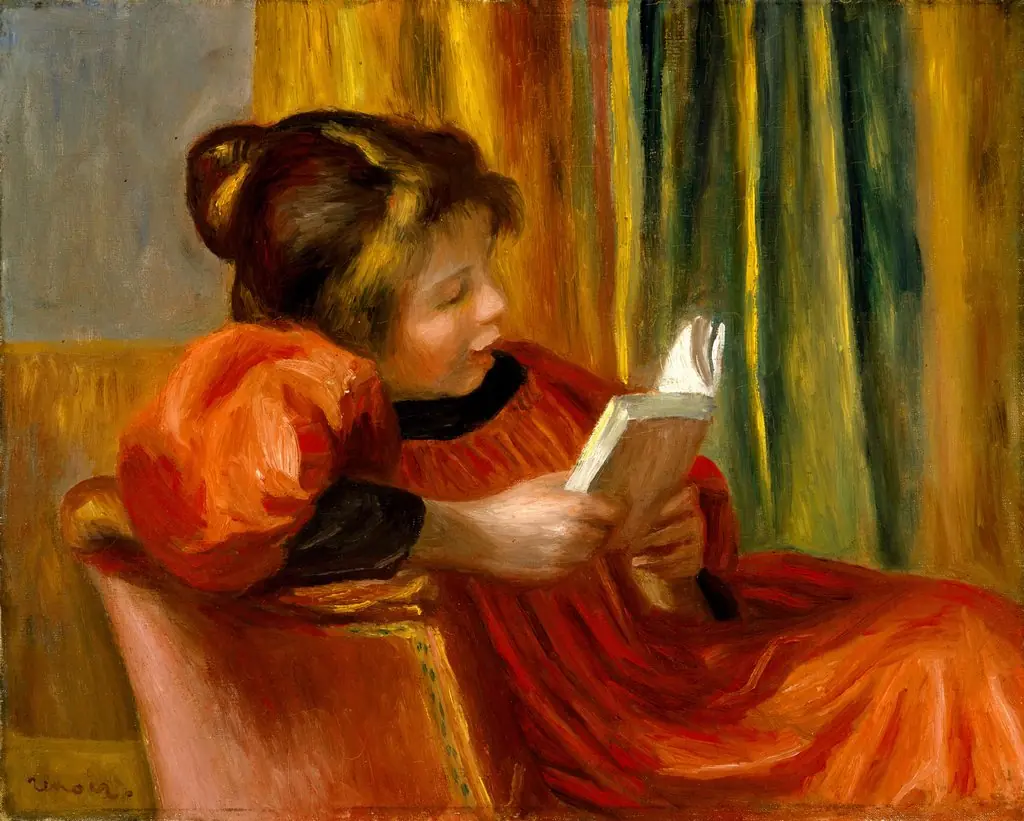 Girl Reading, by Auguste Renoir, oil, 1896