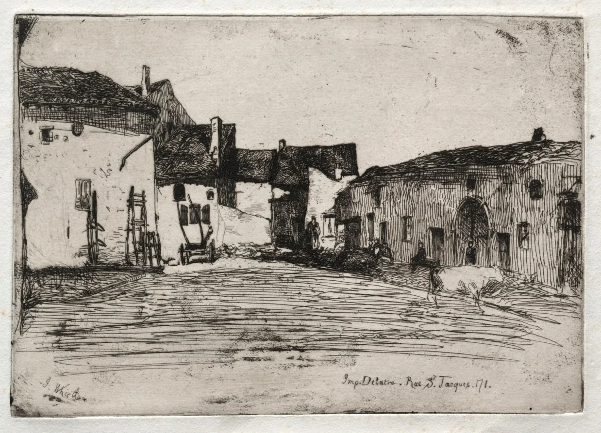 Twelve Etchings from Nature: Liverdun, detail