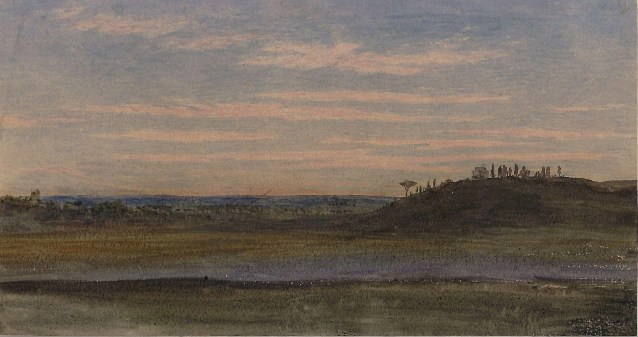 The Campagna, Rome, after sunset, detail