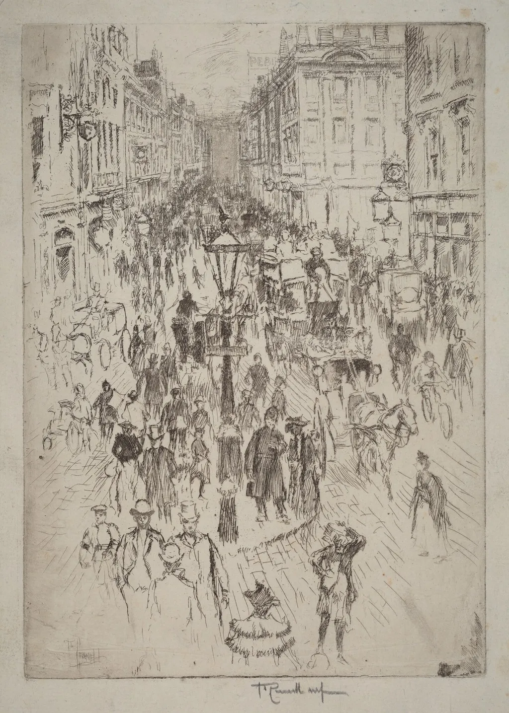 New Oxford Street, London, by Joseph Pennell, ink, 1893
