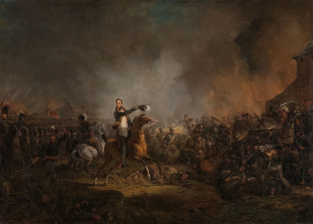 The Prince of Orange at Quatre Bras, 16 June 1815, by Jan Willem Pieneman, oil, 1817