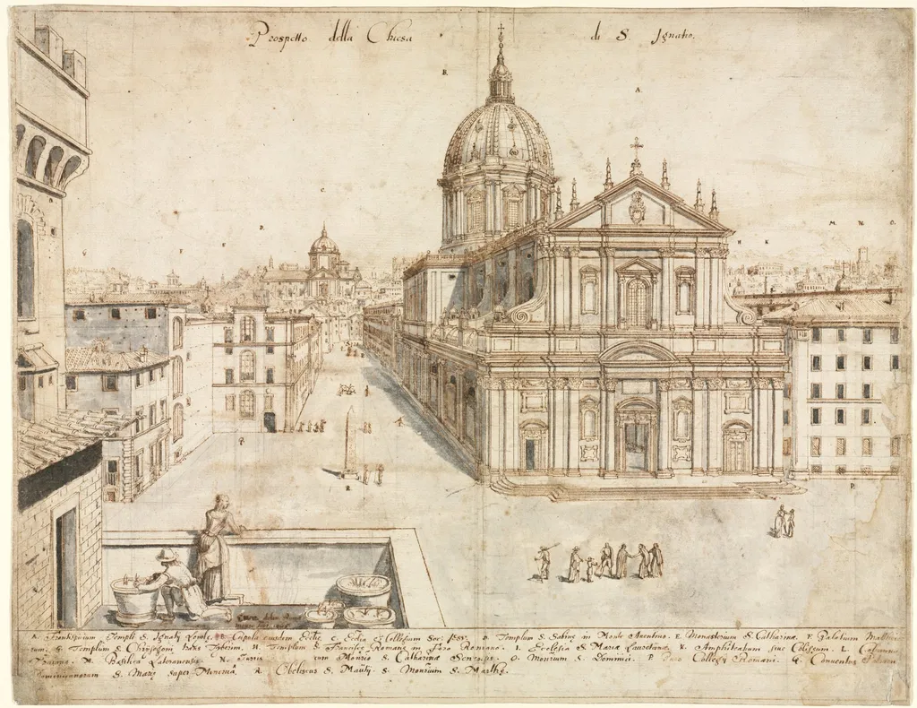Eighteen Views of Rome: The Church of Sant'Ignazio, by Lievin Cruyl, 1665