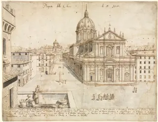 Eighteen Views of Rome: The Church of Sant'Ignazio, by Lievin Cruyl, 1665