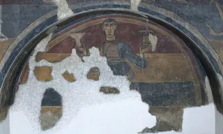 Man with two cups from Santa Maria de Taüll, by Master of the Day of Judgement, unspecified, 1123