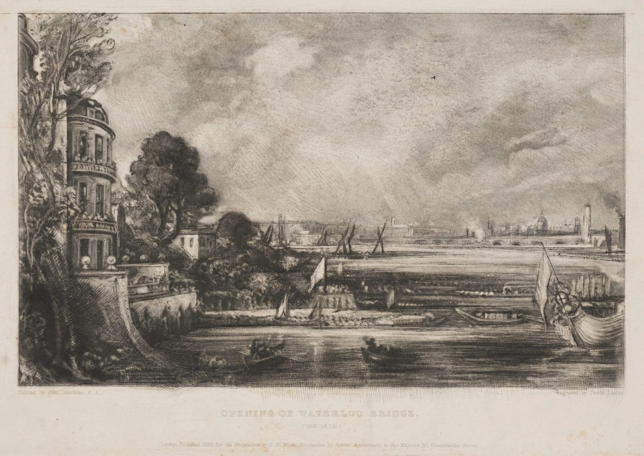 OPENING OF WATERLOO BRIDGE. JUNE. 18. 1817., detail