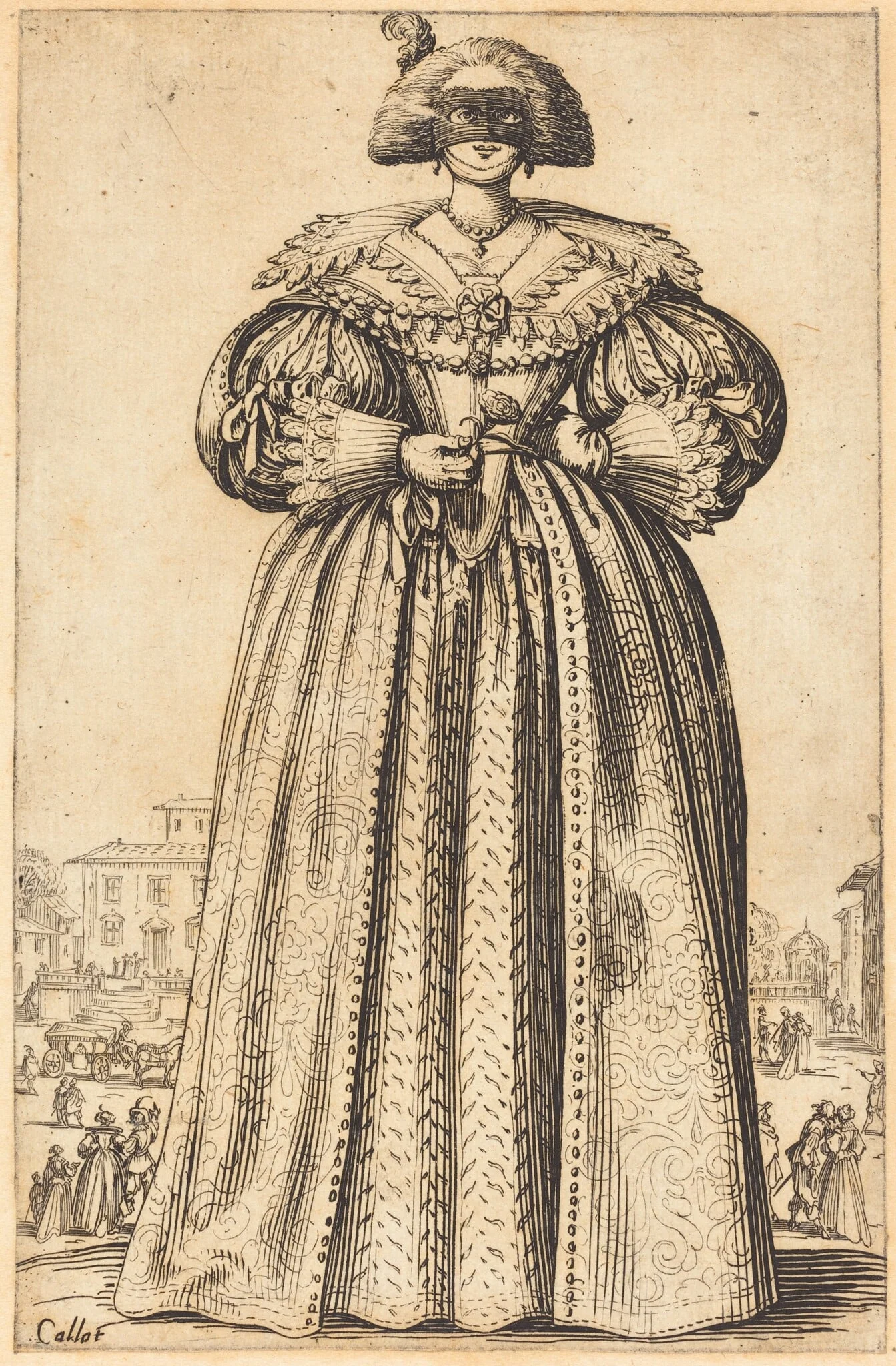 Masked Noble Woman, detail