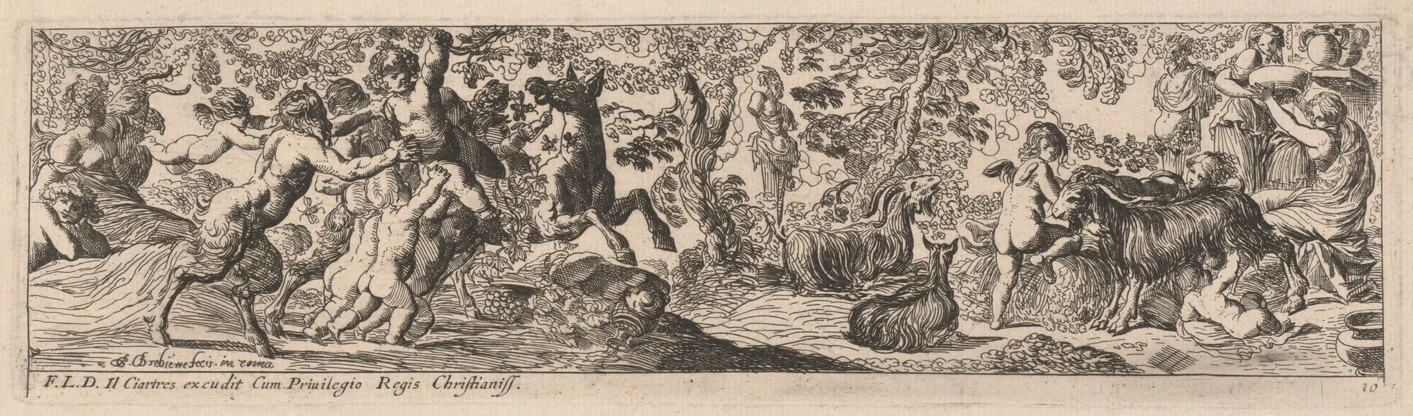 Satyrs and Putti Playing with Animals, detail