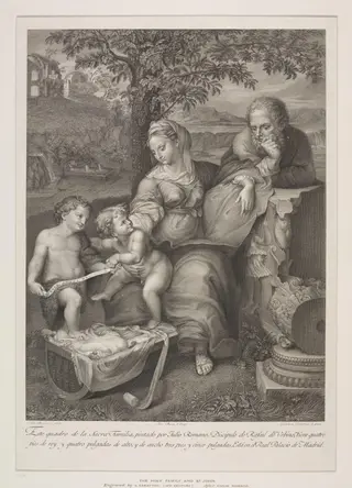 Holy Family and St. John, by Girolamo Carattoni, 1850