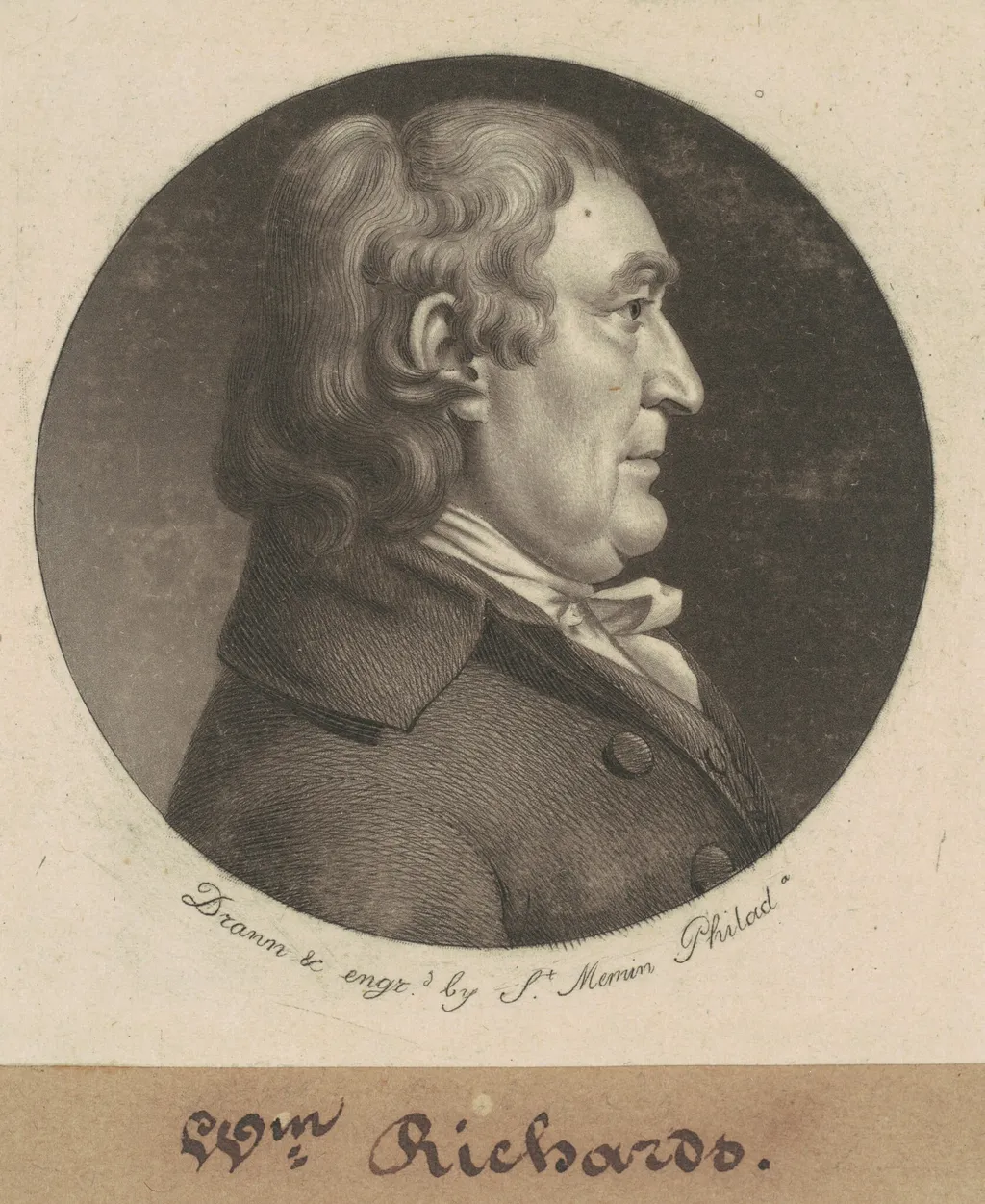 William Richards, by Charles B. J. Févret de Saint-Mémin, ink, 1800