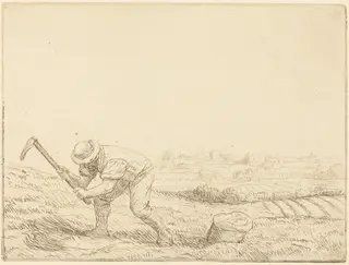 Digger (Le piocheur), by Alphonse Legros, ink, 1874