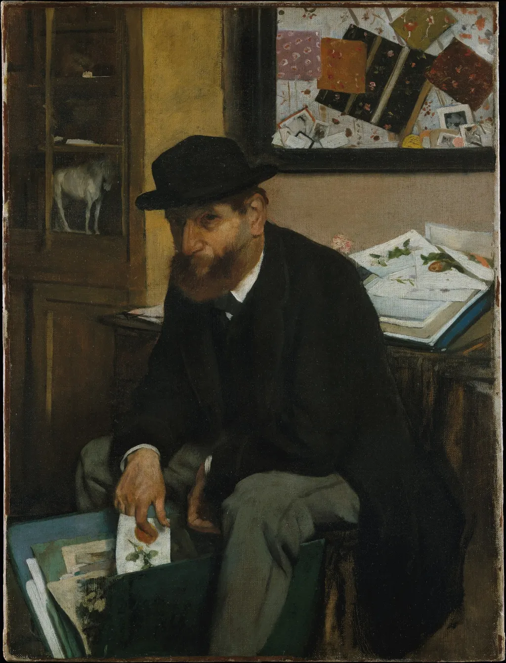 The Collector of Prints, by Edgar Degas, oil, 1866