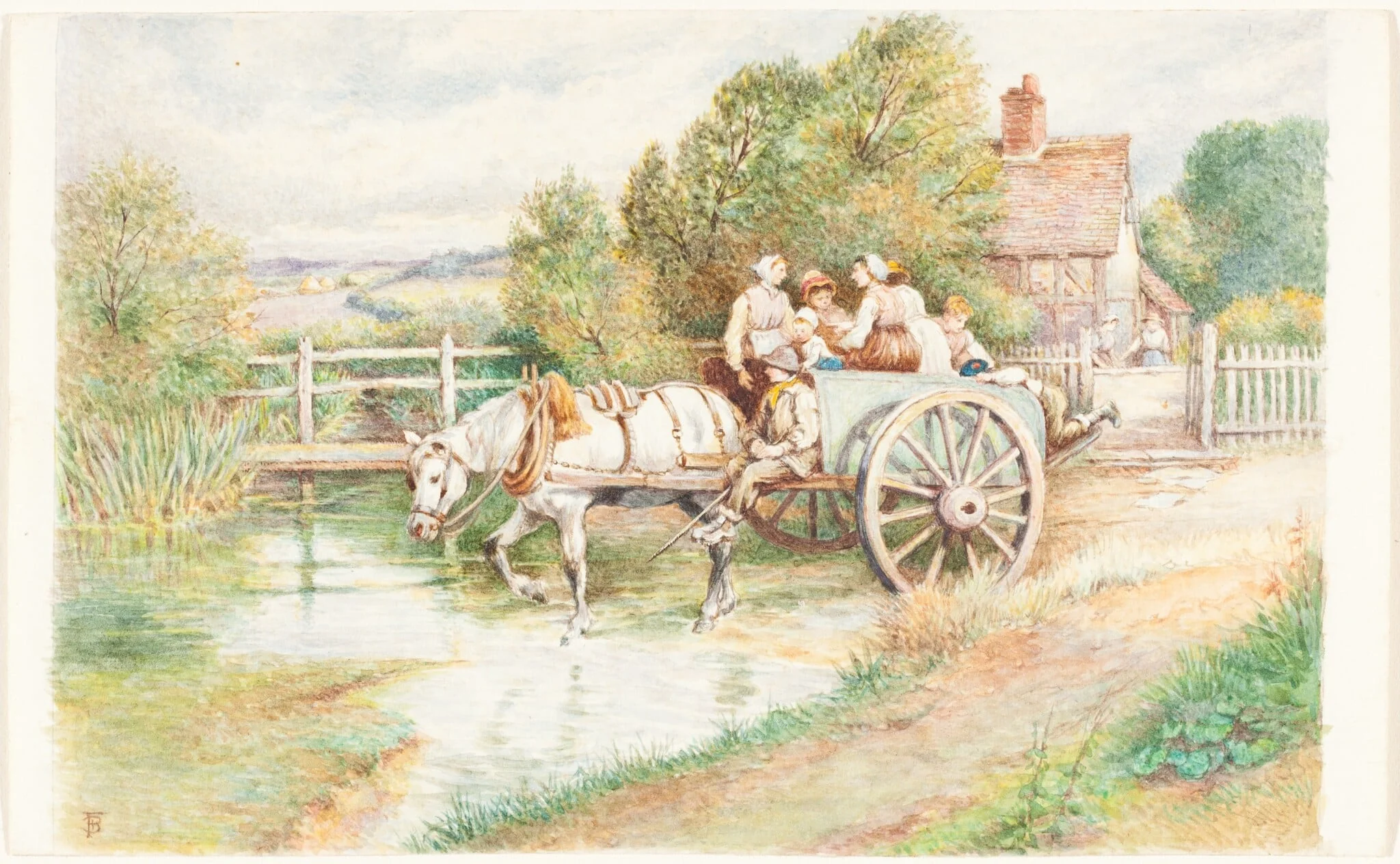 Children in a Cart, detail