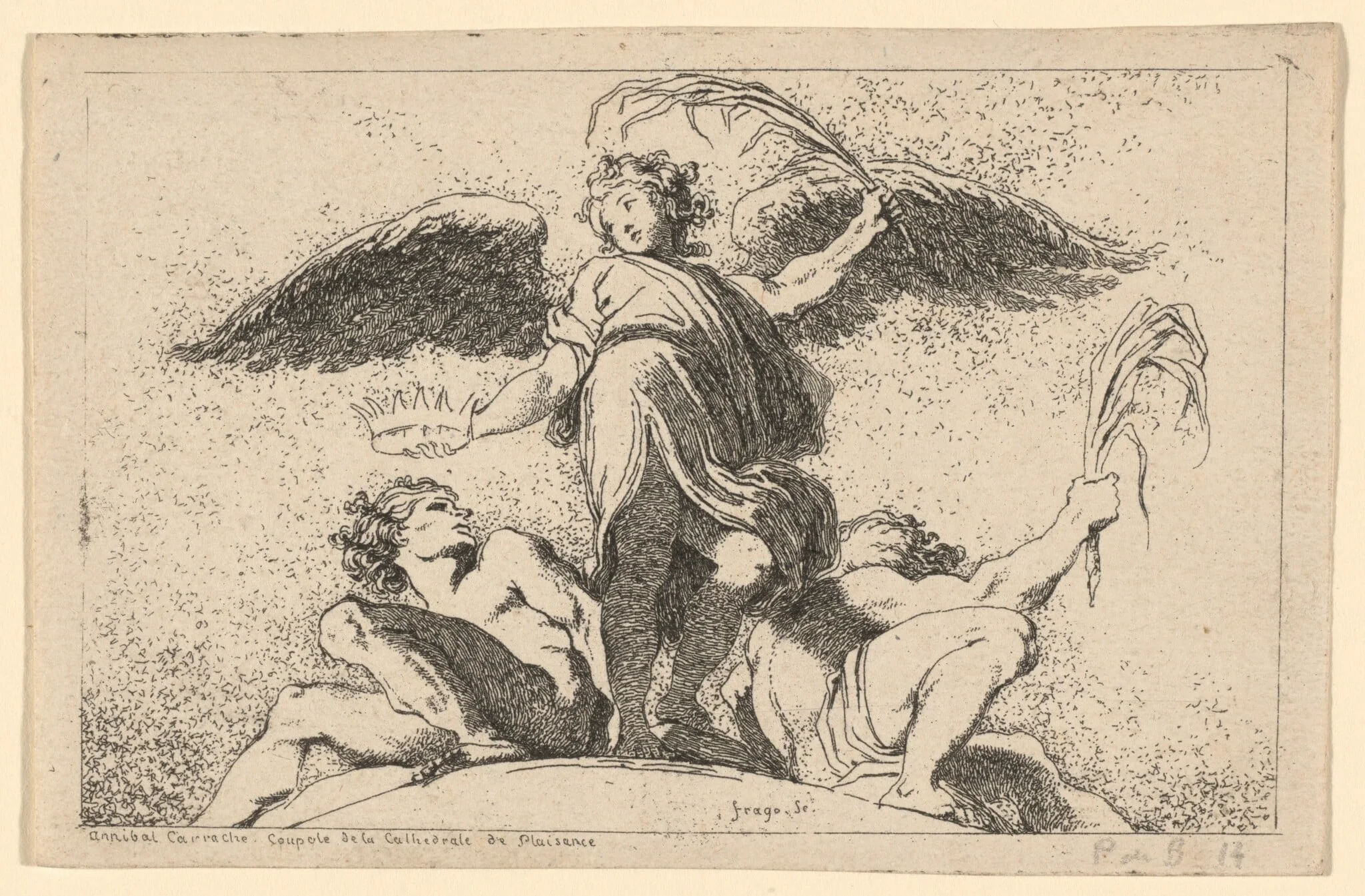 Angel Holding a Palm and a Crown, detail