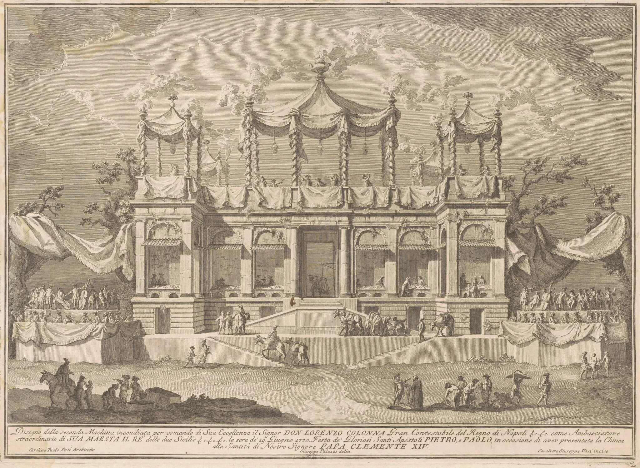 The Seconda Macchina for the Chinea of 1770: The Fish Market Portico, detail