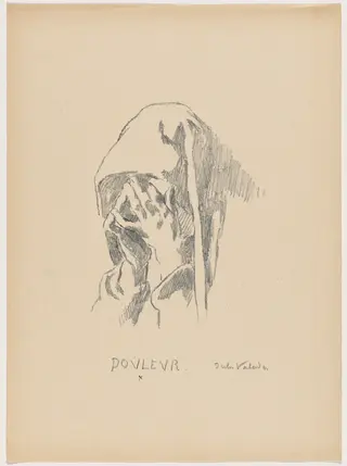 Douleur (Sorrow), by Jules Emmanuel Valadon, ink, 1895