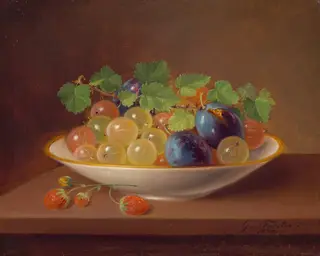 Still Life with Fruit, by George Forster, oil, 1870