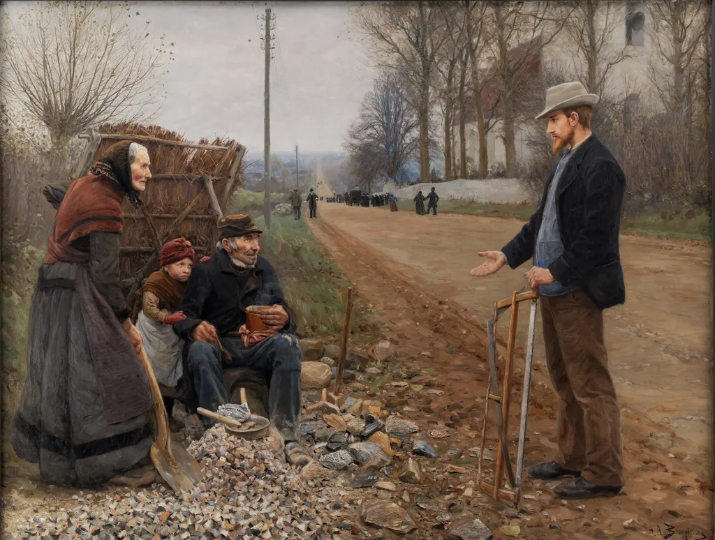 People by a Road, by H. A. Brendekilde, oil, 1897