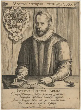 Justus Lipsius, by Bartolomeus Willemsz Dolendo, ink, 1591