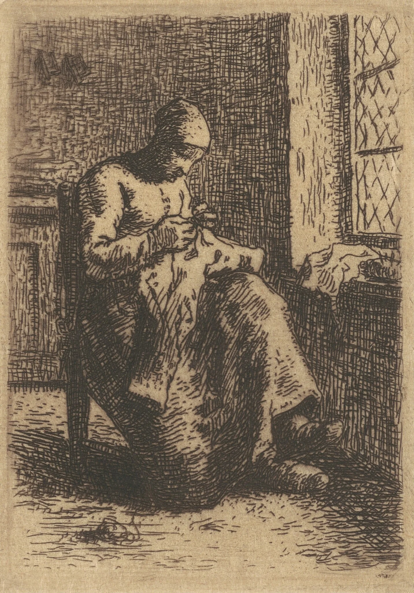 The Seamstress (La Couseuse), detail