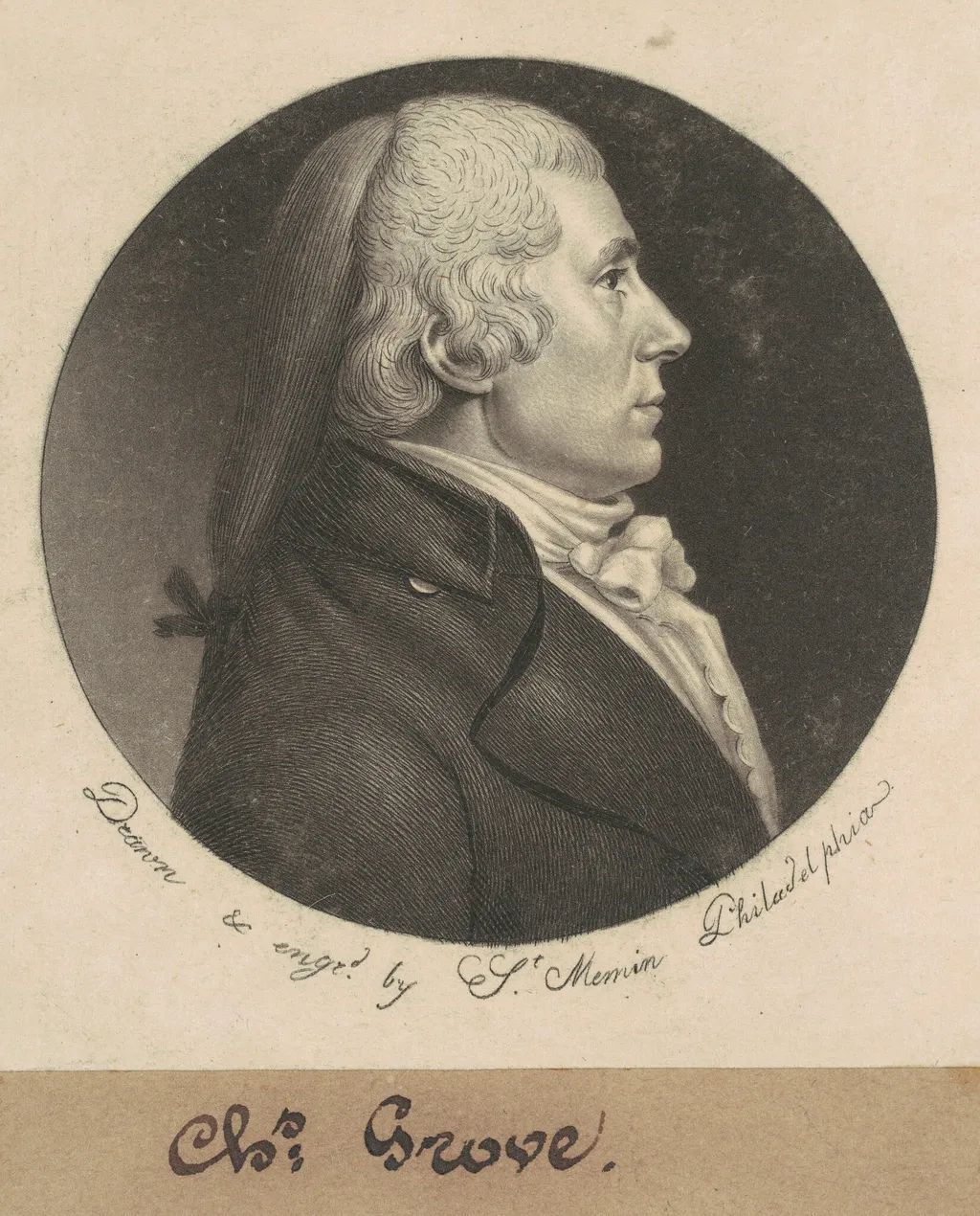 Charles Grove, by Charles B. J. Févret de Saint-Mémin, ink, 1798