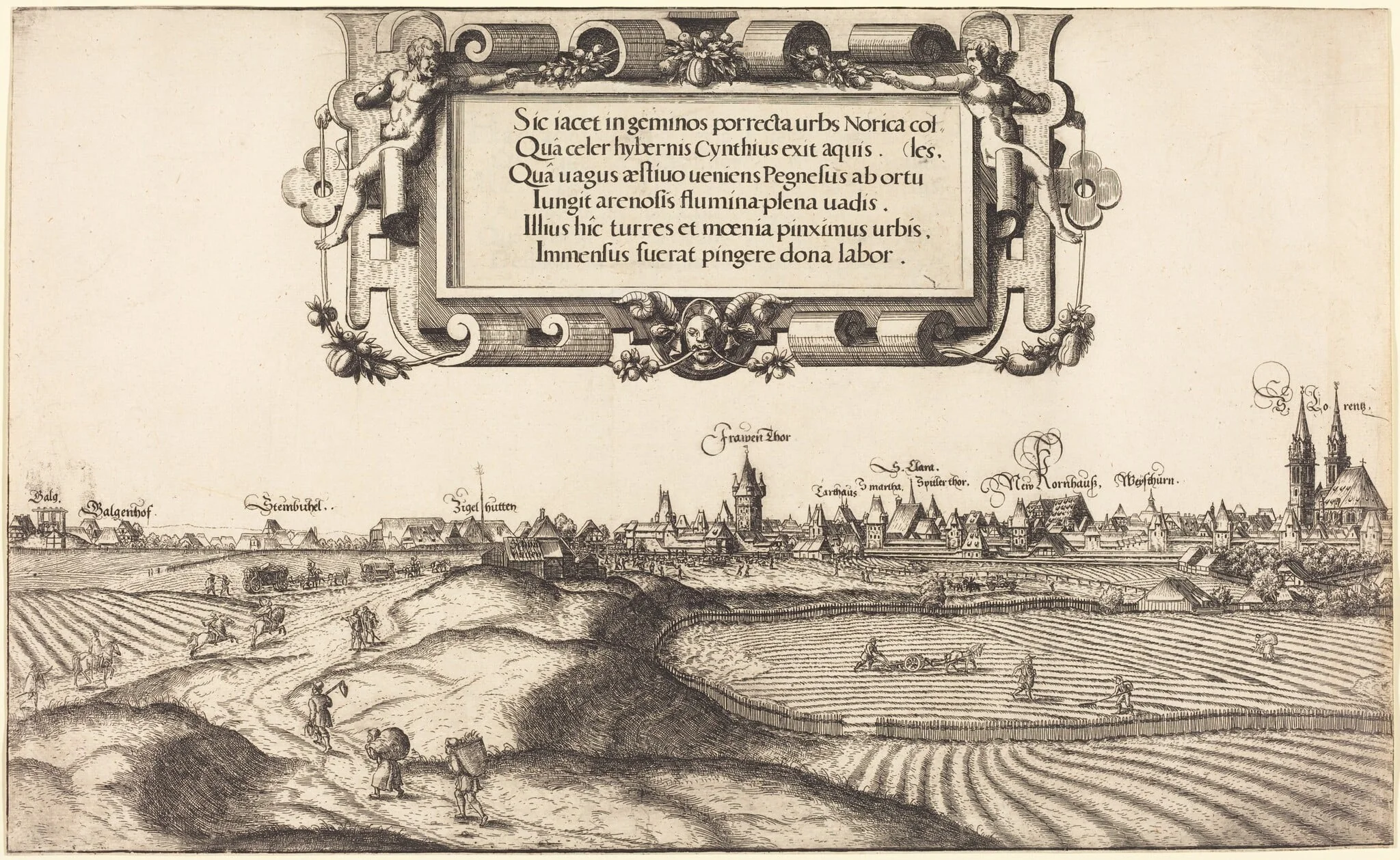 View of Nuremberg from the East [left section], detail