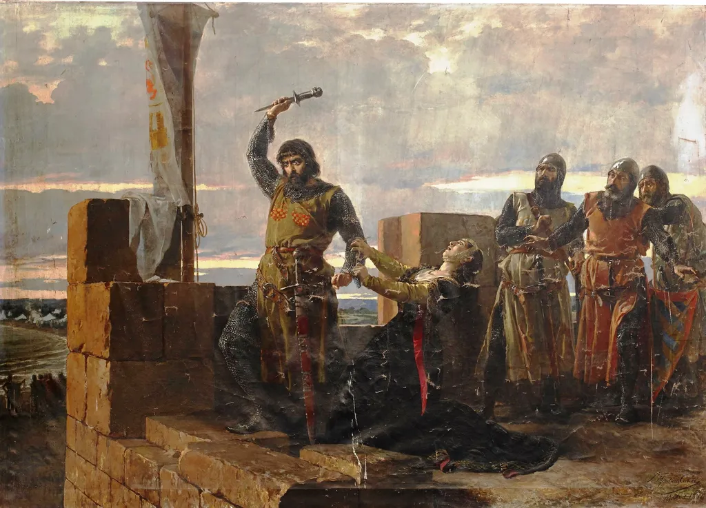 Guzmán el Bueno, by Salvador Martínez Cubells, oil, 1892
