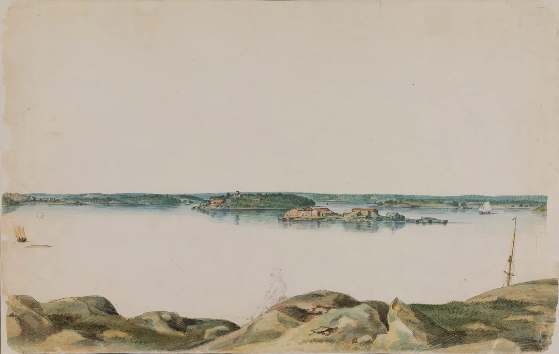 Näkymä Pohjoissatamasta, Helsingfors Utsigt af Norra hamn, detail