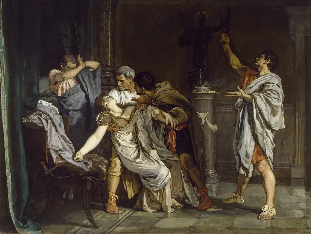 The Death of Lucretia, by Eduardo Rosales, oil, 1871