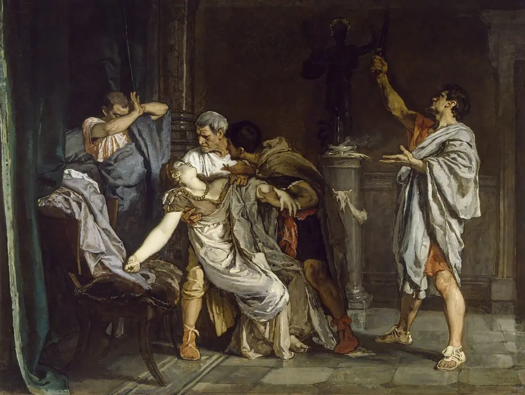 The Death of Lucretia, by Eduardo Rosales, oil, 1871