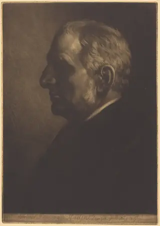 Sir Seymour Haden, by Alphonse Legros, ink, 1874
