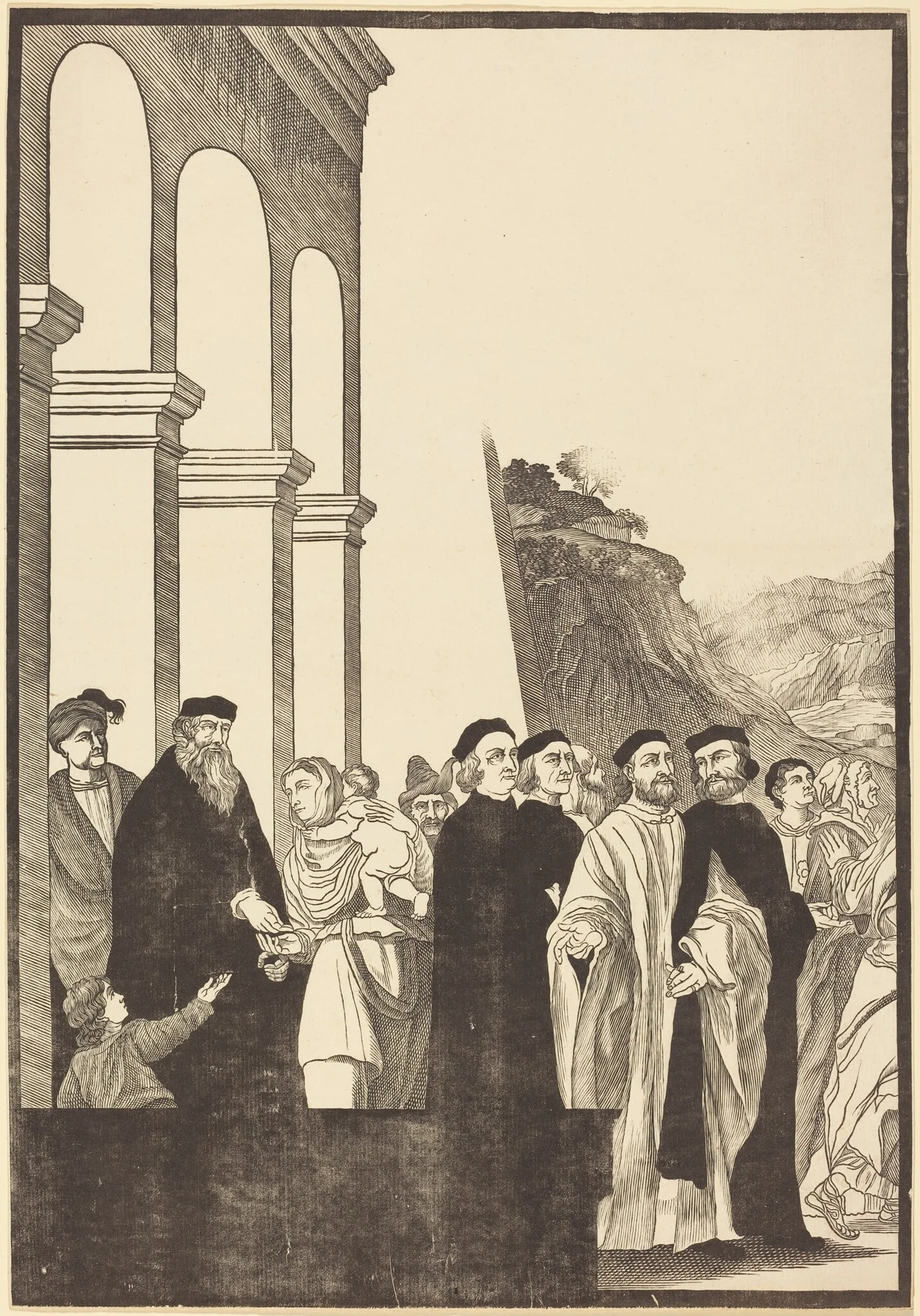 Presentation of the Virgin in the Temple [left plate], detail