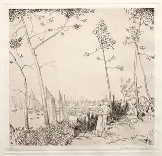 La Promenade sur le Port, by Jean-Émile Laboureur, 1935