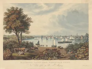 Baltimore Taken near Whetstone Point, by William James Bennett, ink, 1831