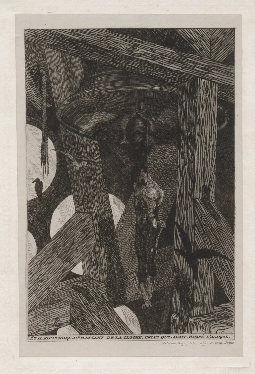 The Legend and Adventures of Ulenspiefel and Lamme Goedzak: The Hanged Man (La legende et les aventures d'Ulenspiegel et Lamme Goedzak: Le pendu), by Félicien Rops, 1867