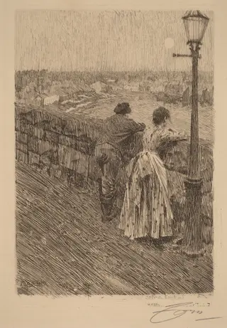 Fisherman at Saint Ives, by Anders Zorn, ink, 1891