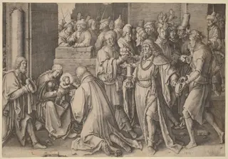 The Adoration of the Magi, by Lucas van Leyden, ink, 1513
