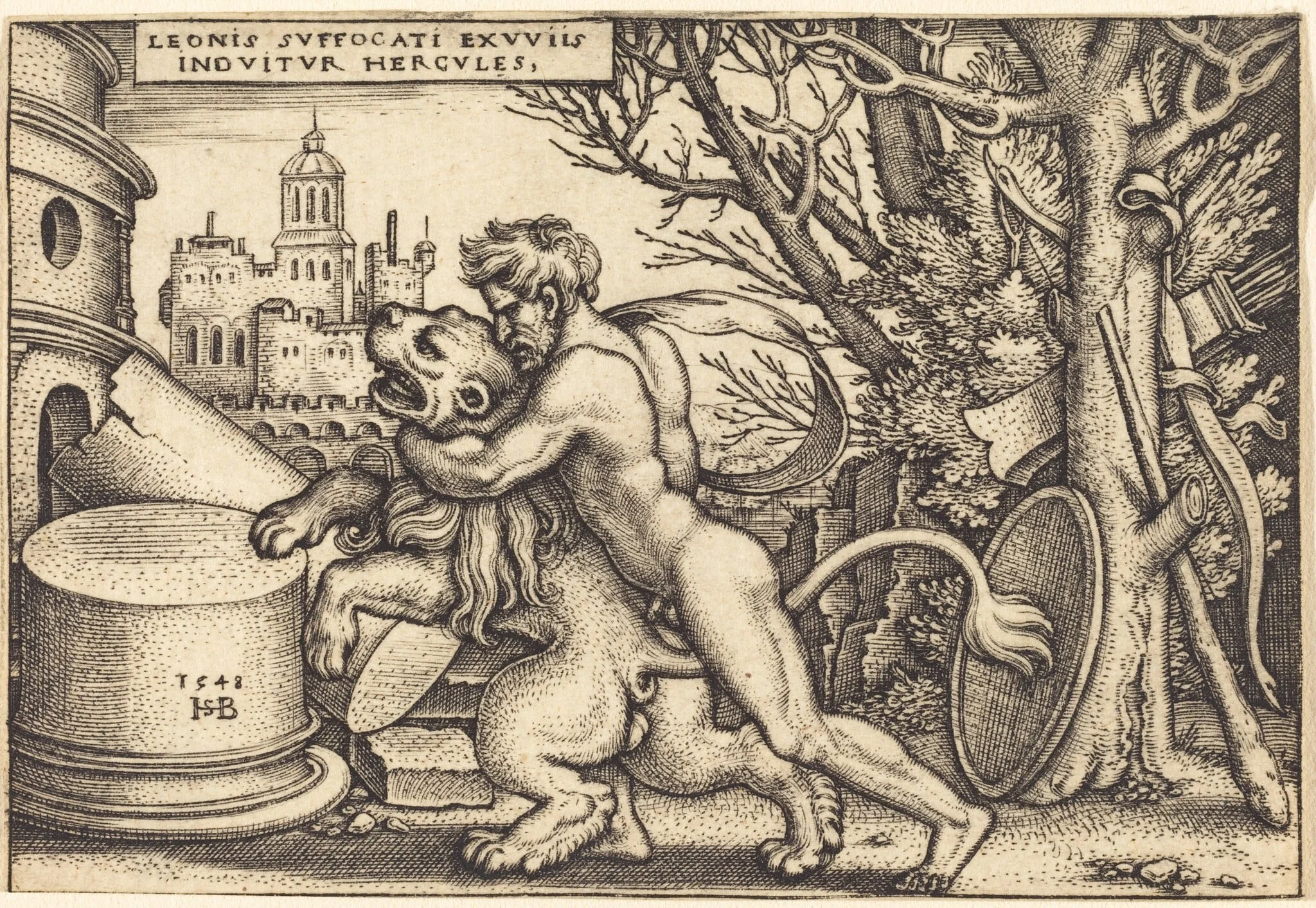 Hercules Killing the Nemean Lion, detail