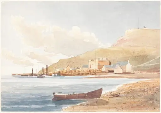 Portland Castle, Dorset, by James Bulwer, graphite, 1836
