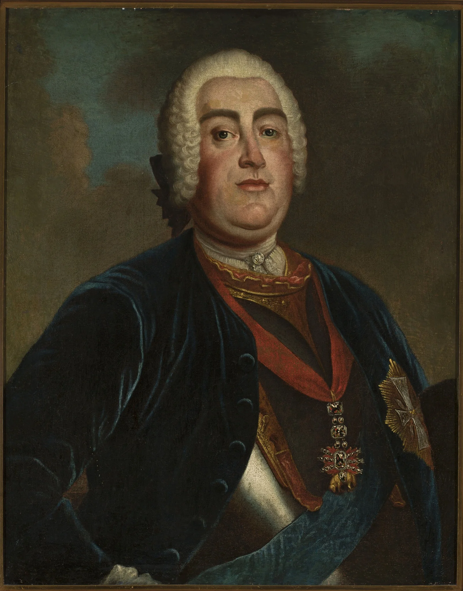 Portrait of Augustus III, detail