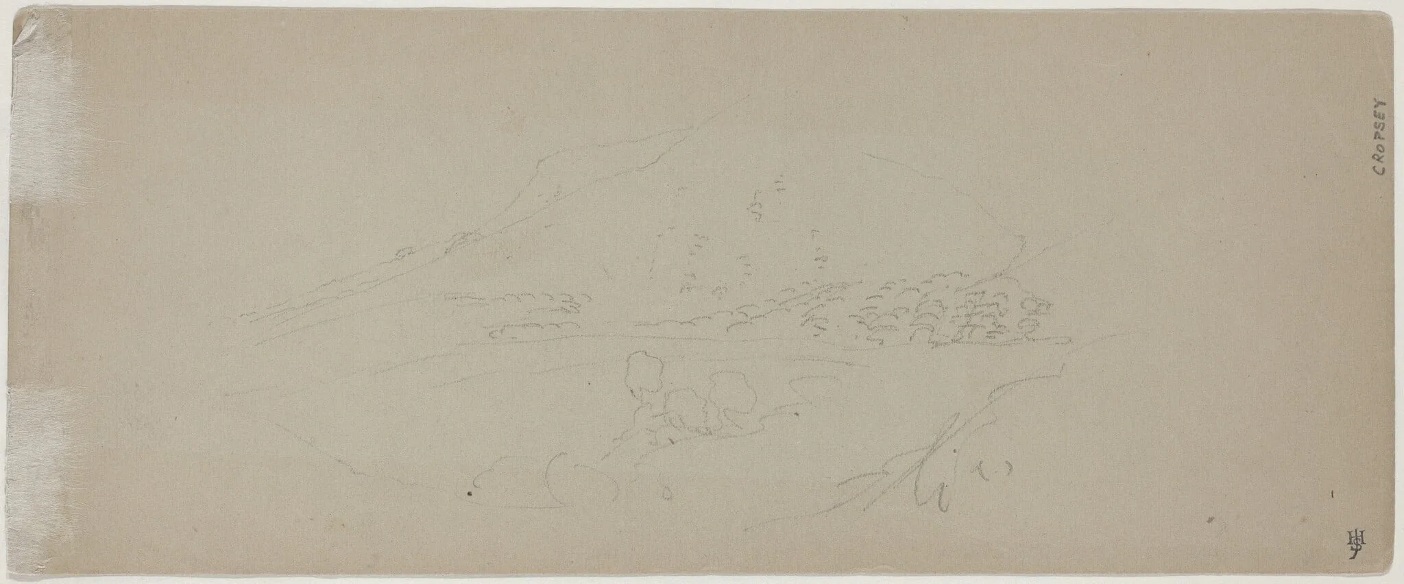 View of a Mountain [verso], detail