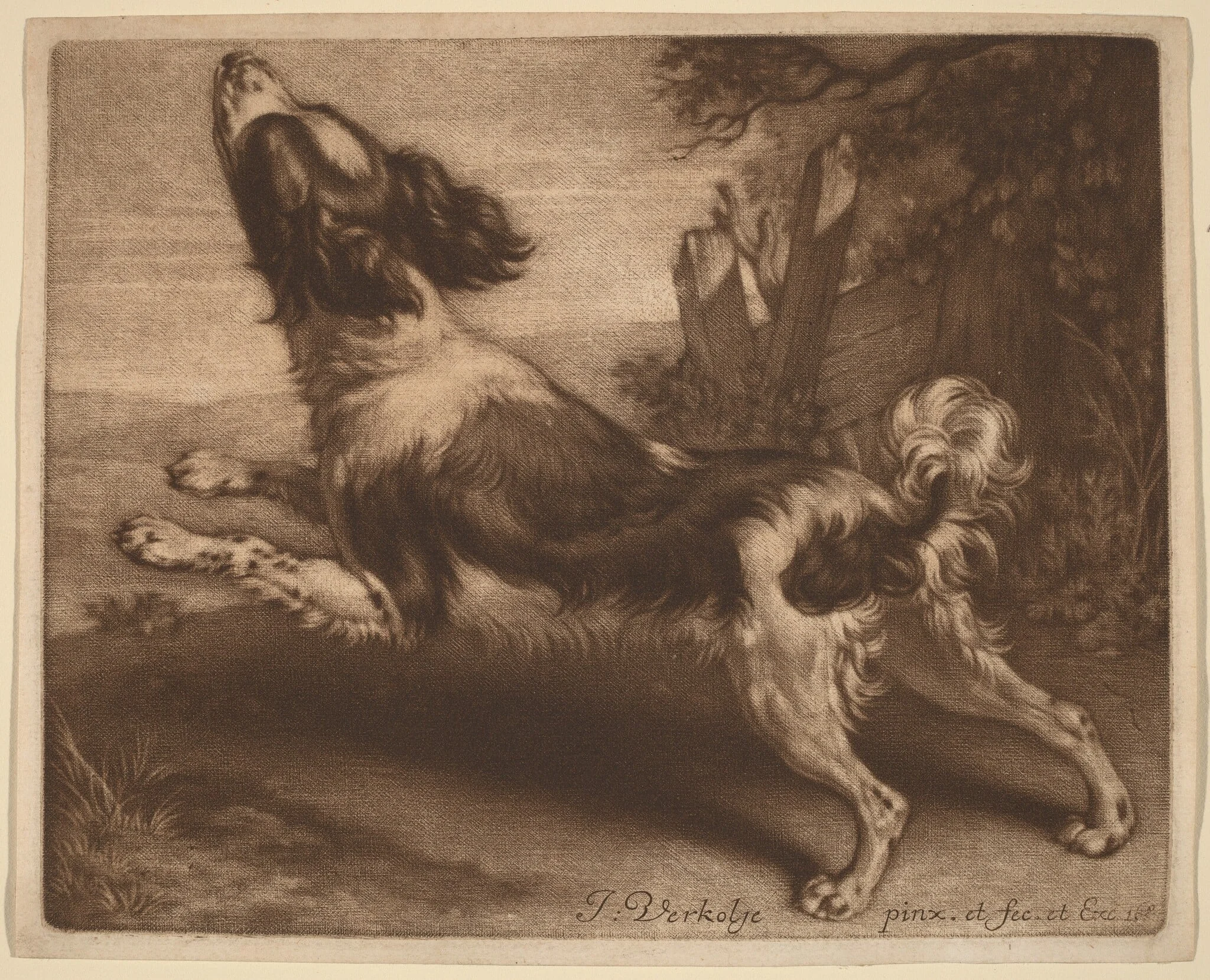 A Spaniel Jumping, detail