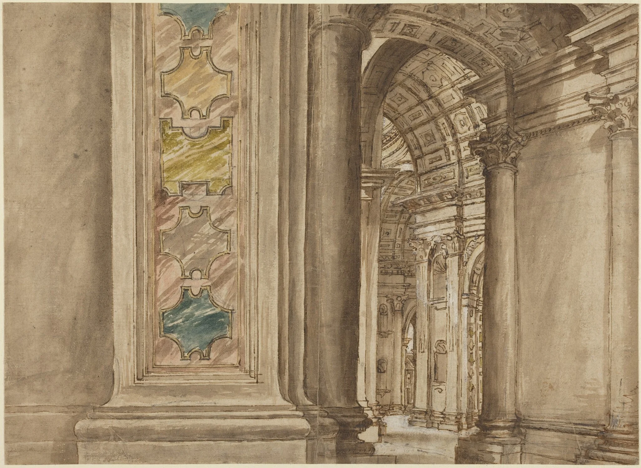 The Interior of Saint Peter's, Rome, detail