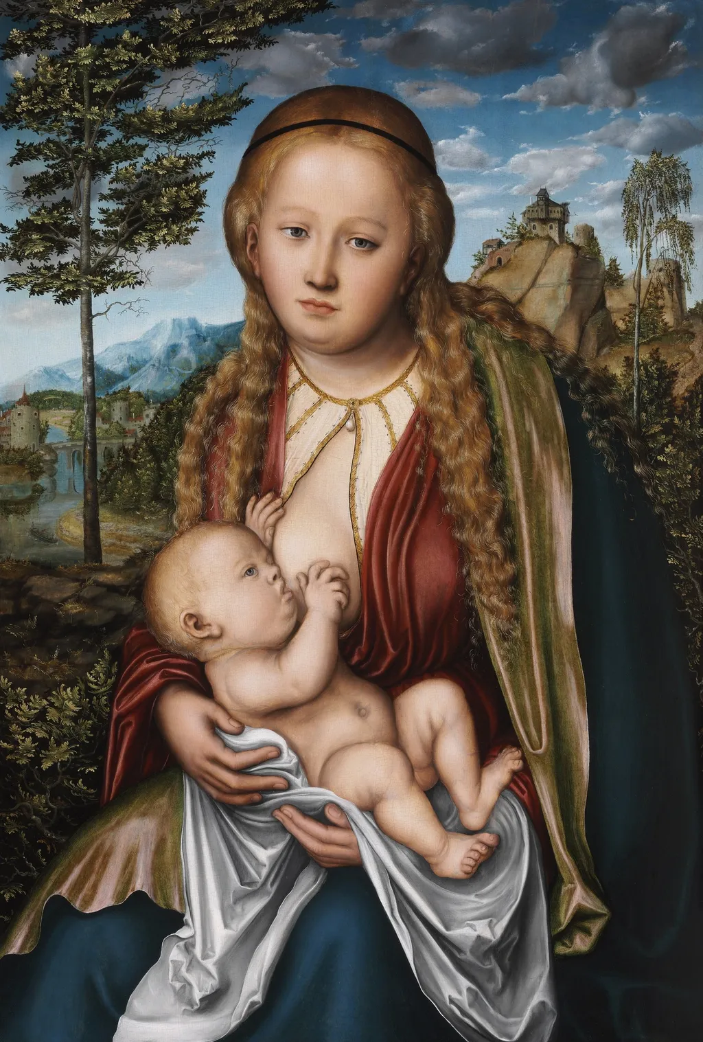 The Virgin Suckling the Child, by Lucas Cranach the Elder, oil, 1512