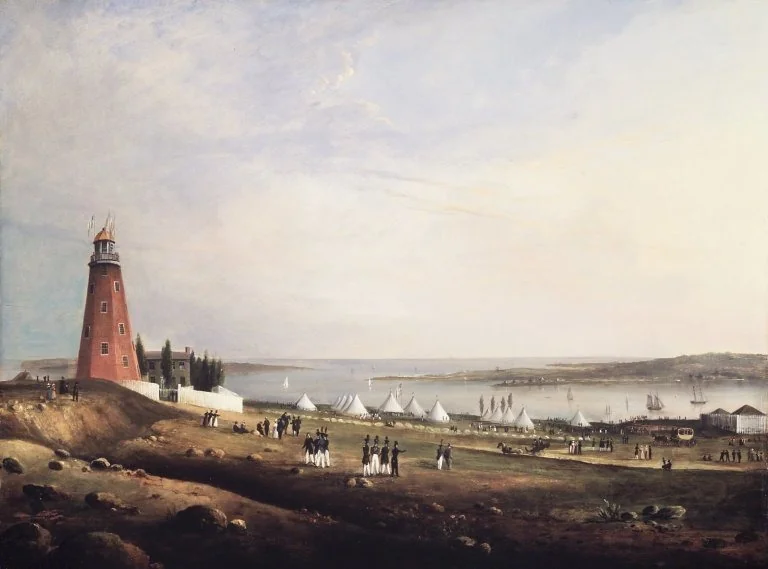 Entertainment of the Boston Rifle Rangers by the Portland Rifle Club in Portland Harbor, August 12, 1829, detail