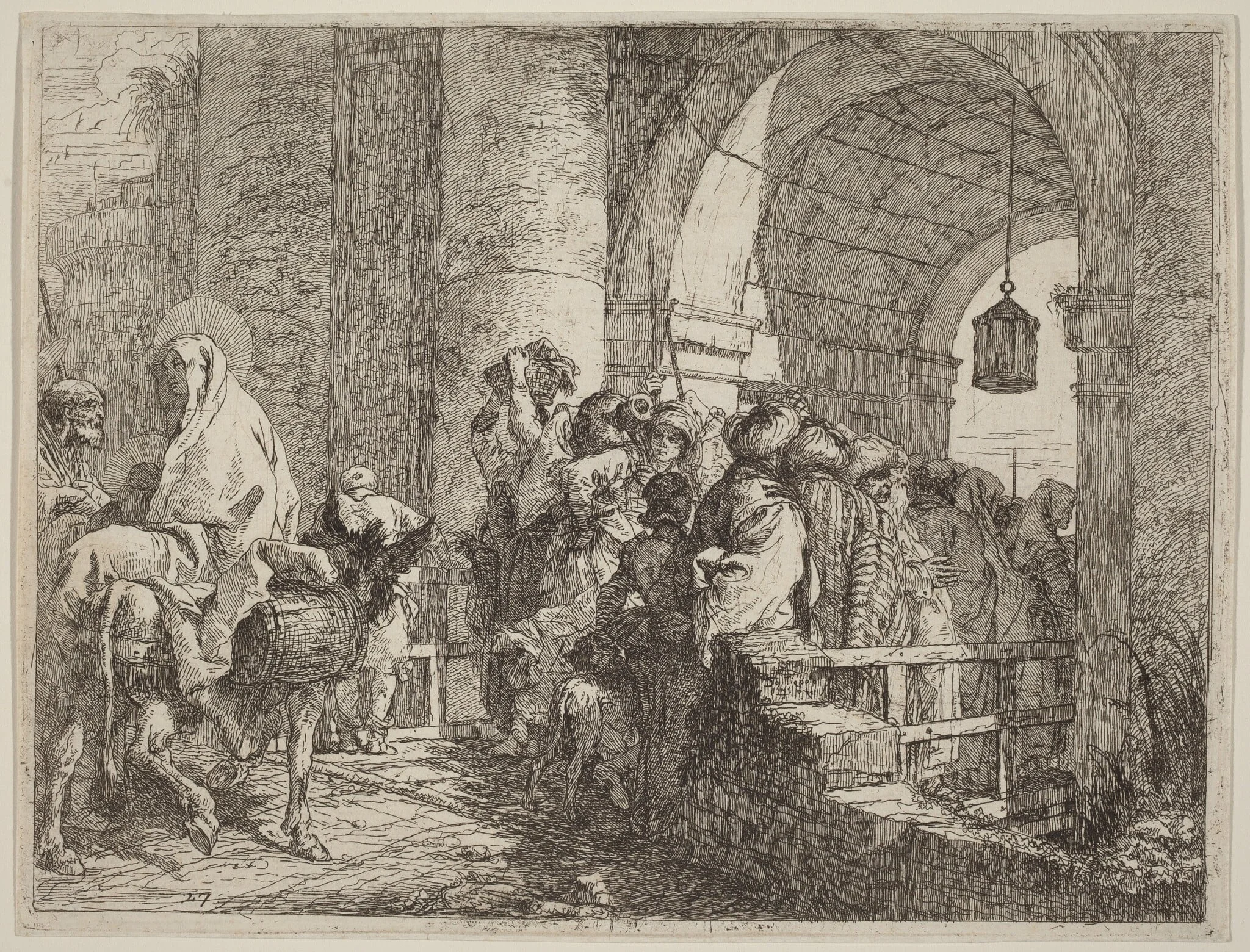 The Holy Family Arriving at a City Gate, detail