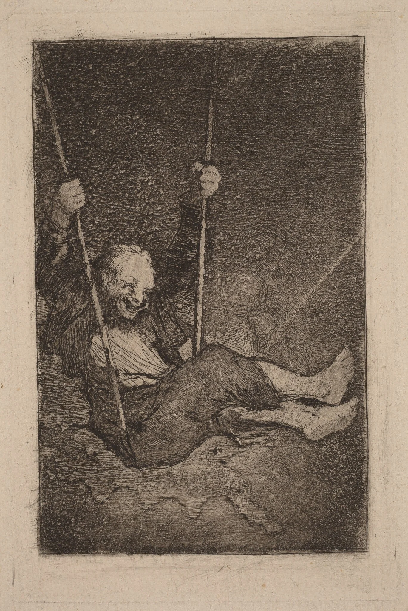 Old Man on a Swing, detail