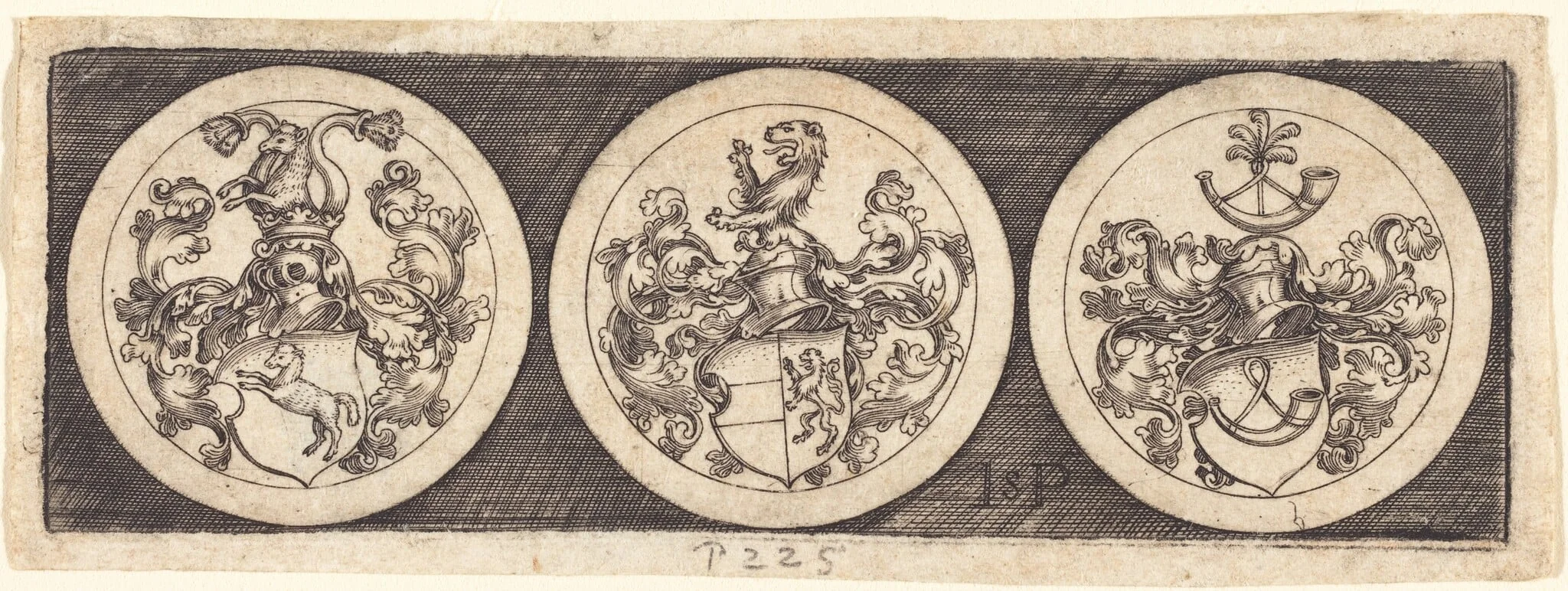 Three Medals with Coats of Arms, detail