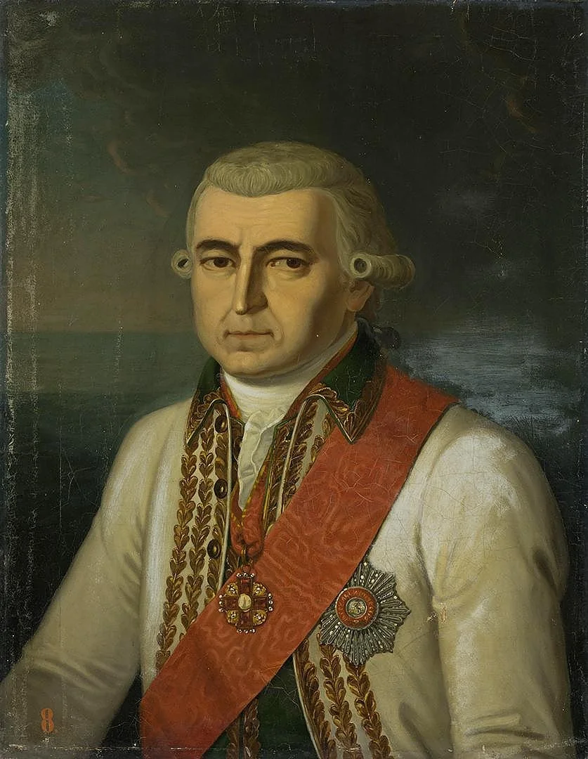 Portrait of Admiral A.I. Nagaev, detail