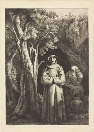 Desert Monks, by Jean-Jacques de Boissieu, ink, 1797
