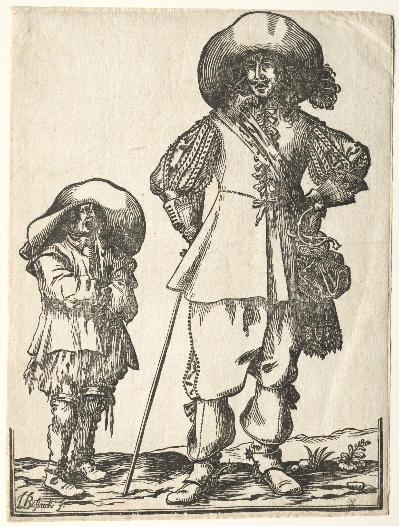 Standing Cavalier and Beggar Boy, detail